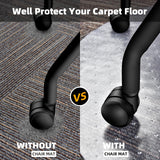 Office Chair Mat Carpet Protector: 36" x 36" Plastic Heavy Duty Computer Desk Mats with Lip for Low Flat and No Pile Carpeted Floor - Clear Rug Pad for Rolling Chairs Office Work Home Gaming Round