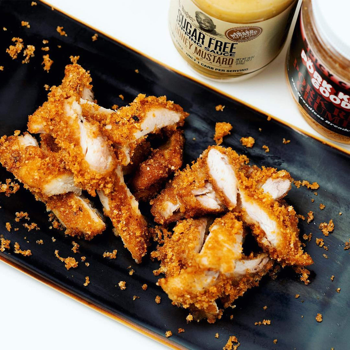 Pork King Good - Pork Rind Breadcrumbs - 2 Pack! Keto Friendly, Paleo, Gluten-Free, Sugar Free, Zero Carb Panko Substitute (Two 12 Oz Jars) (Original, 2 Pack)