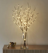 LITBLOOM Lighted Brown Willow Branches 32IN 100 LED with Timer Battery Operated, Tree Branch with Warm White Lights for Holiday Christmas Decoration Indoor Outdoor Use