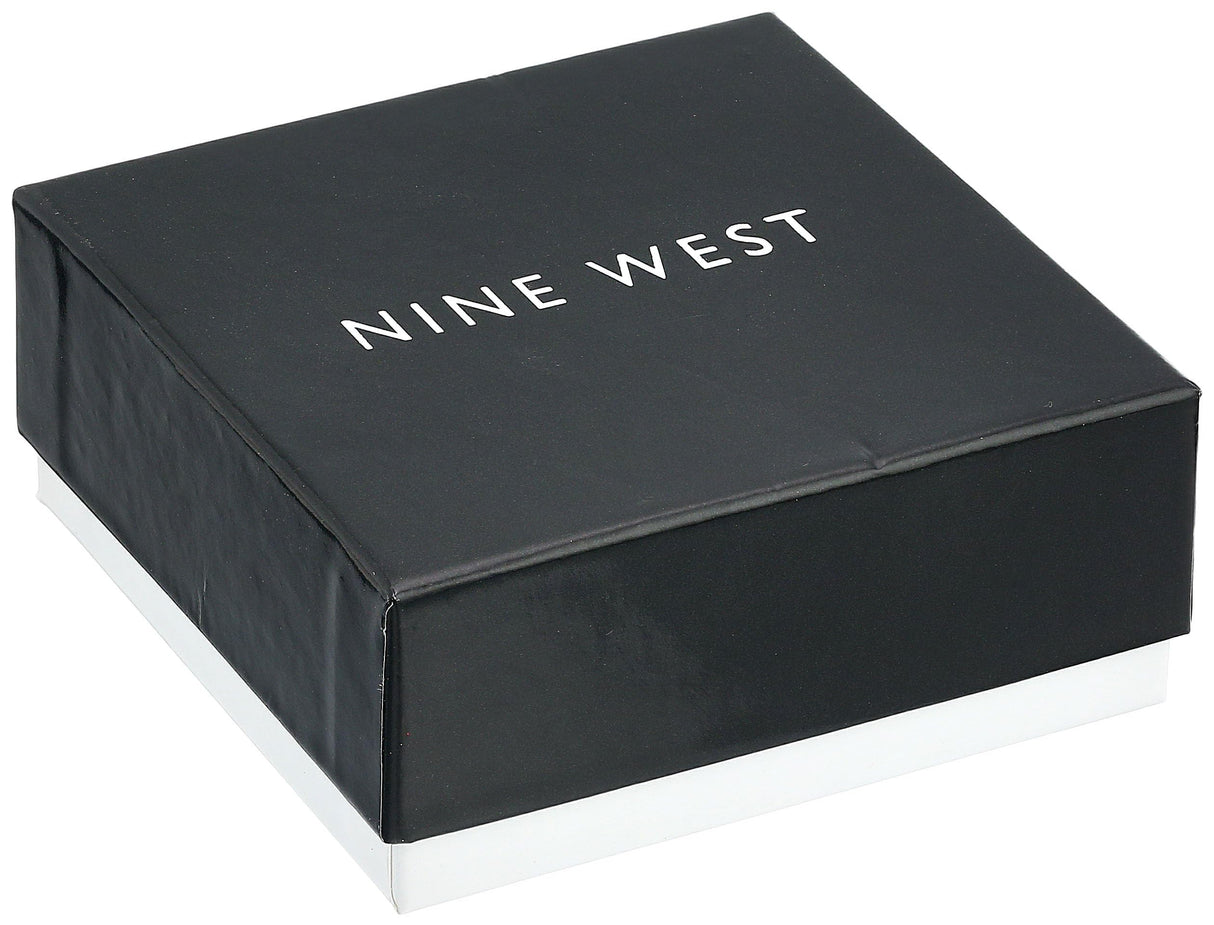Nine West Women's Necklace and Earring Set — Silver Tone Jewelry Set with Blue and Crystal Inspired Accents, Fashion Accessories for Everyday and Dress Wear