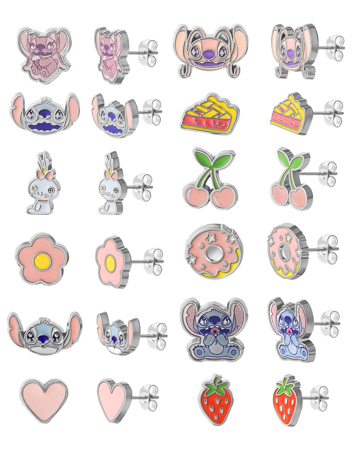 Disney Lilo and Stitch Earrings for Women Pack of 12 Official License
