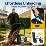 VIVOHOME 660lbs Wheelbarrow Dump Garden Cart with 2-in-1 Convertible Handle