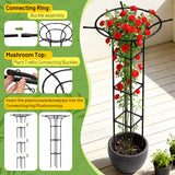 2pcs Garden Trellis for Climbing Plants Outdoor, 65 Inch Mushroom Top Trellis for Climbing Plants, Plant Trellis Support for Potted Plants Climbing Vine Rose Clematis Vegetable Trellis