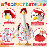 Hodola Back to School Porch Goose Outfits with Student Glasses & Backpack - Fits 23" Plastic Goose Statue - Goose Clothes for Class, Lawn, Yard, Garden Decor