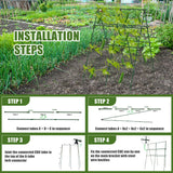 STFALI 63"H x 47"L Cucumber Trellis for Raised Bed, Adjustable Garden Trellis for Climbing Plants Outdoor with Climbing Net and Plant Support Clip, A-Frame Trellis for Vegetable, Cucumbers, Tomatoes