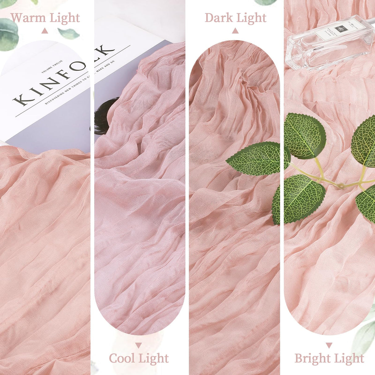 6 Pack Dusty Pink Cheesecloth Table Runner 10FT Long Boho Gauze Table Runner Rustic Sheer Runner for Wedding Bridal Baby Shower Birthday Party Table Decor Thanksgiving Christmas Decorations