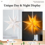 Paper Star Lanterns with Lights, Christmas Hanging Decor Indoor, 3-Pack