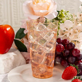 I00000 16 oz Gold Plastic Cups, 100 Pack Gold Glitter Plastic Cups Tumblers Disposable Party Cups Wedding Cups, Heavy-duty Plastic Disposable Cups Ideal for Halloween,Thanksgiving & Christmas Parties