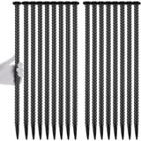 Homwin Rebar Stakes 16 inch 16-Pack Metal Ground Spikes Heavy Duty Asphalt Anchors for Railroad, Trapping, Carport, Speed Bump and Survey Black