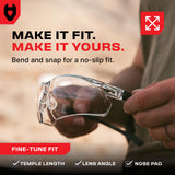 NoCry Clear Shooting Glasses for Men with Anti-Fog and Scratch Resistant Wraparound Lenses — ANSI Z87 Safety Glasses for Men with Adjustable Temples & Nose Pad — 100% UV Eye Protection for Shooting