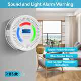 Smoke Detector Carbon Monoxide Gas Alarm, Fire Carbon Monoxide (CO) Detector 2 in 1 with Digital Display and Sound Light Alarm, Battery Operated Suitable for Bedroom Warehouse Kitchen or RV Travel