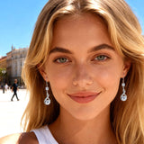 Silver Moissanite Dangle Earrings Leverback Drop for Women Jewelry Gifts