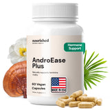 Nourished AndroEase Plus - Vegan Hormone Balance for Women - Zinc, Reishi, Green Tea and Saw Palmetto for Women - for Energy, Vitality, Facial Hair and Daily Wellness - 60 Capsules, Made in USA
