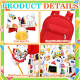 JcHrmers Back to School Porch Goose Outfits Includes Bow Headband Red Schoolbag Doll Collar Dress and Pencil for 23'' Cement Goose Statue for Garden Patio Lawn Yard Outdoor Decoration