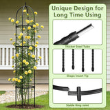 Obelisk Trellis for Garden Plants Climbing: 6ft Rustproof Metal Pipe with Plastic Coated - Potted Plant Climber Support for Outdoor Indoor Grape Vines Vegetable Fruits Flowers (2PC)