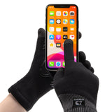 LEAKDRY Waterproof Merino Wool Touchscreen Gloves,3-Layer Inusulated Thermal Winter Gloves,Windproof for Hiking Skiing Unisex (Black, L)