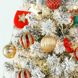 SHareconn 30ct 2.36 Inch Christmas Tree Balls Ornaments, Red & Gold, 60mm