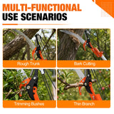 LAANPOLE 26FT Reach Tree Trimmer, Manual Pole Saw with 5-20FT Extension Pole, Tree Pruner Extendable for High Tree Branch Trimming Pruning Cutting