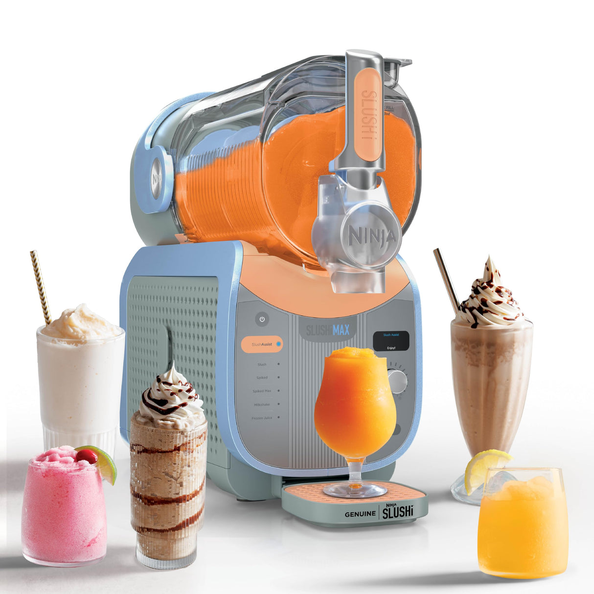 Ninja SLUSHi Max XXL Smart Frozen Drink Maker | Top Performance & Smart Technology, Party-Size 150oz Capacity, No Ice Needed, 6 Programs, Ideal Temp & Texture up to 12 hours | Blue FS605SG