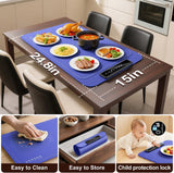 Warming mat for Food, Food Warming Mat - New Upgraded Fast Heating Silicone Electric Warming Tray, Larger Touch Screen, Higher Feet, Roll Up Warming Mat for Food, Portable Food Warmer, Blue
