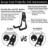 KOFANI Steel Garage Storage Hooks - 16 Pack Anti-Slip Coating, Heavy Duty Wall Mount Hooks for Hanging Bike, Ladder, Garden Tools
