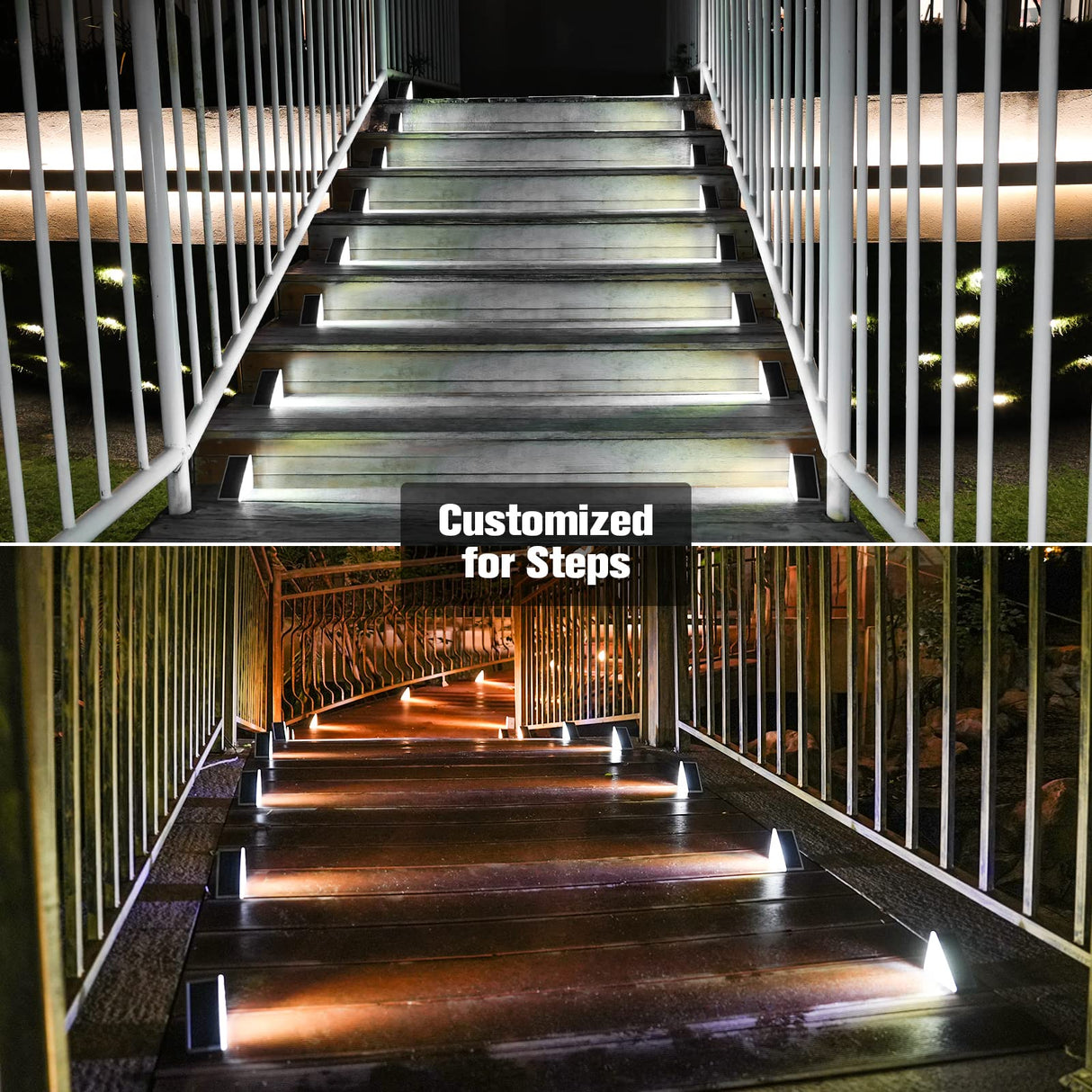 VOLISUN Solar Stair Lights 12 Pack, Solar Step Lights Waterproof IP67, Outdoor Step Light with 13 LEDs, Outdoor Lighting Decor for Yard Stair, Patio, Front Door, Front Porch and Deck(Cool White)