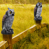 Hausse 2 Pack Fake Horned Owl Bird Scarecrow Decoy 10.5 Inch Height, Plastic Deterrents, Halloween Decoration, Nature Enemy Pest Repellent for Outdoor Garden Yard