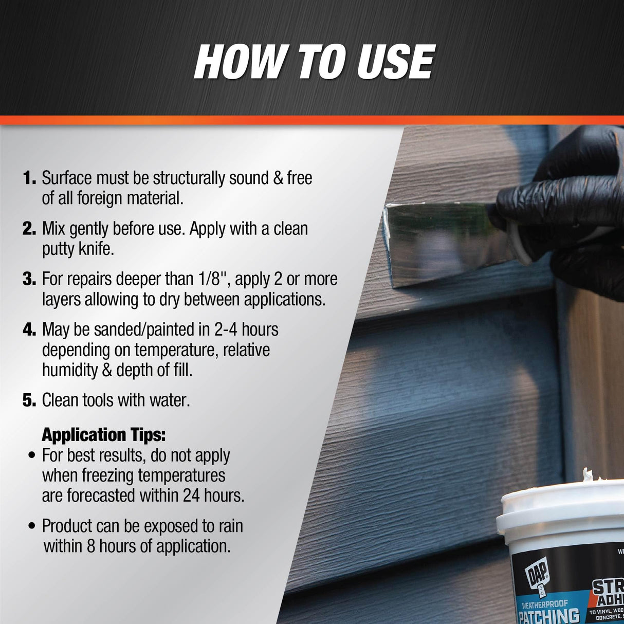 DAP Weatherproof Patching Compound, White, 32 Oz (7079818787)