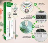 Soil Test Kit, 7-in-1 Soil Moisture Meter, Dual Screen Soil Tester, Moisture/pH/Temperature/Sunlight/Air Humidity/Fertility, Perfect for Farming, Gardening, Lawns, Outdoor-Lvory White