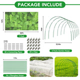 Garden Netting Kit for Raised Beds, 10x30FT Ultra Fine Mesh Netting ＆6 Sets Fiberglass Garden Hoops, Insect Netting for Garden Plant Row Cover Vegetable Flowers Protection Barrier