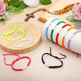 Junkin 50 Pcs Cross Bracelet Bulk Christian Gift,Bright Color