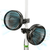 Pidemeo Grow Tent Fan 2-Pack, 5 Inch Clip On Plant Fan with Heavy Duty Screw-Lock Clamp, Non-Oscillating Tent Fans for Small Greenhouse & Hydroponics, IP54 Waterproof, 3 Speeds, 8FT Cord
