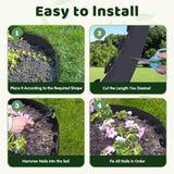 Yawfold Landscape Edging - 4Inch x 66FT Garden Border with 200 PCS Spikes, Plastic Lawn Edging for Flower Bed, Pathway and Yard