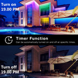 Outdoor LED Strip Lights Waterproof 200ft, IP67 Waterproof LED Light Strips with Remote, Music Sync APP Control, RGB Color Changing LED Lights for Roof, Balcony, Deck, Pool, Patio, Outdoor Decorations