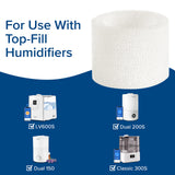 Levoit 10-Pack Humidifier Replacement Filters Capture Fine Particles in Water Tank to Improve Humidification Efficiency, Compatible with Classic 160, Dual150, Dual200S, LV600S, 10 Pack, White