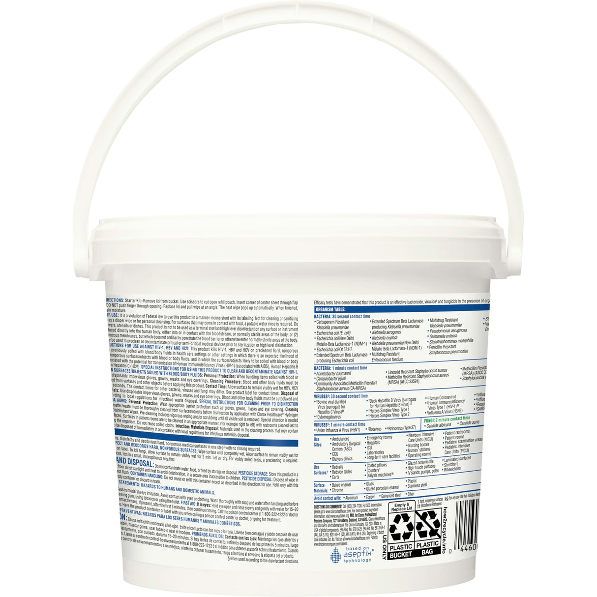 Clorox Healthcare Cleaner Disinfectant Hydrogen Peroxide Wipes, Go-To Bleach Free Disinfecting Wipes, Designed for Hospitals and Clinics, 12" x 11", 185 ct.