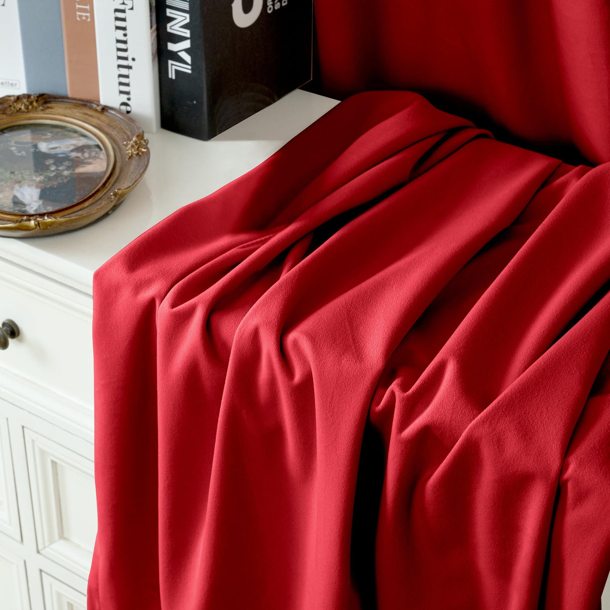 YoungsTex Red Velvet Curtains 84 Inch Length 2 Panels for Living Room, Thermal Insulated Drapes with Gommet Blackout Window Treatments Christmas Decor for Dining Bedroom, 52 X 84 Inch