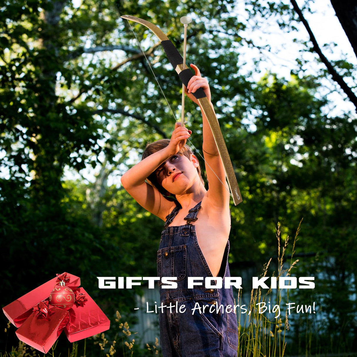 Kids Bow and Arrow Set, 24 Inch Archery Set Handmade Wooden Toy Bow and Arrow Gifts for Kids Boys Girls - Perfect for Birthdays Christmas Halloween, Cosplay Game Costume Prop Play