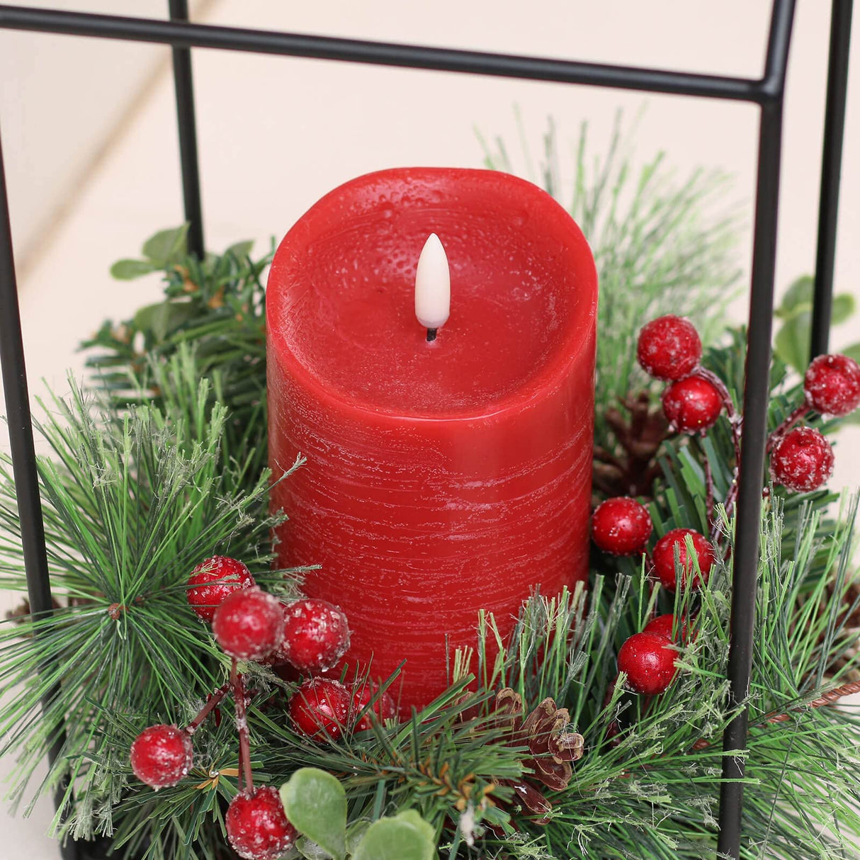 ANGELLOONG Red Flameless Candles with Remote, Real Wax Flickering Battery Operated Candles with Timer, Electric LED Fake Candles for Valentines Holiday Christmas Party Home Decor, Set of 3