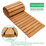 RELIANCER 12' Wooden Garden Pathway,Outdoor Roll Out Cedar Straight Walkway,Patio Path Decorative Garden Boardwalk Walkways,Weather-Resistant Roll Up Beach Wood Road Floor,Wedding Party Pathways