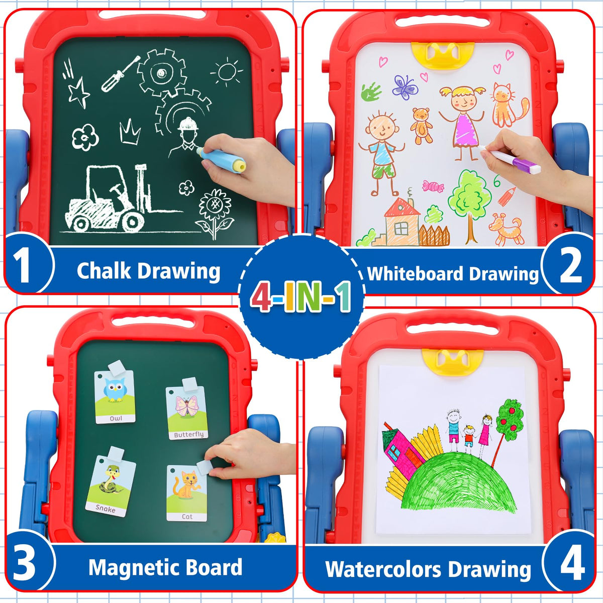Easel for Kids Double-Sided Art Drawing Board Toys 3 4 Year Birthday Gifts