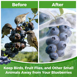 Blueberry Bush Netting Cover 2 Pack 4.5 x 4.5 ft, Bird Netting with Zipper & Drawstring, Reusable Berry Bush Netting for Blueberries & Garden Plants, Bird Deer Insect and Poultry Barrier