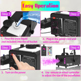 Snow Machine with LED Lights 600w, Remote Control, Perfect for Parties Indoor, Christmas, Wedding, Stage Effect，A-600w