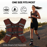 APEXUP Weighted Vest with 5lbs/10lbs/15lbs/20lbs/25lbs/30lbs Weights and Reflective Stripe, Weight Vest Men Women for Workout, Strength Training, Running (Claret, 30lbs)