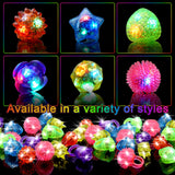 OLUPP 150 Pcs Light Up Rings, Glow In The Dark Party Supplies, 6 Style Flashing Glow In The Dark Rings for Adults & Kids, LED Ring for Birthday Party Favors, Concert, Raves, Halloween, Christmas