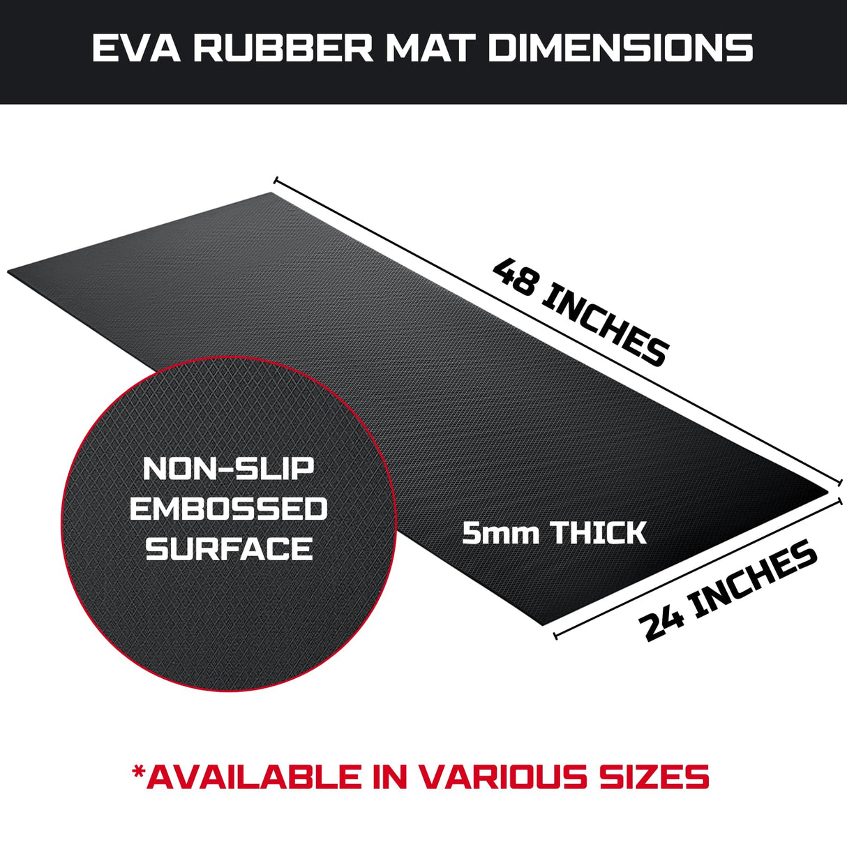 ONREVA Workbench Mat 24X48 Inches, EVA Rubber Work Mat, Protect Your Work Bench Top, Heavy Duty Pad for Tool Box Top, Table, Tool Station, Rolling Cabinet Cart Cover Liner Matt, 48"X24" 5mm Thick