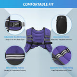 ZELUS Weighted Vest, 6lb/8lb/12lb/16lb/20lb/25lb/30lb Weight Vest with Reflective Stripe for Workout, Strength Training, Running, Fitness, Muscle Building, Weight Loss, Weightlifting, Violet(12lb)