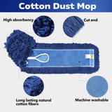 MATTHEW CLEANING 36'' Industrial Strength Cotton Dust Mop Refill Washable Replacement Heads For Residential & Commercial Use Fit Standard Dust Mop Frames, Hardwood, Laminate, Concrete Floors 3 Pack