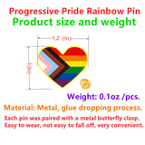 HAFILO 25/50/100 Metal Hearts Inclusive Progress Pride Pin Rainbow Gay Flag LGBTQ Progressive Lapel Pins for clothing Backpack hat Pride Month Decoration Gift Bulk (50)