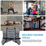 ZELUS Weighted Vest, 6lb/8lb/12lb/16lb/20lb/25lb/30lb Weight Vest with Reflective Stripe for Workout, Strength Training, Running, Fitness, Muscle Building, Weight Loss, Weightlifting, Grey(8 lb)